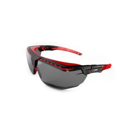 Uvex Honeywell Uvex 763-S3852 Uvex Avatar OTG Safety Glasses; Black & Red - Gray Lens Tint 763-S3852